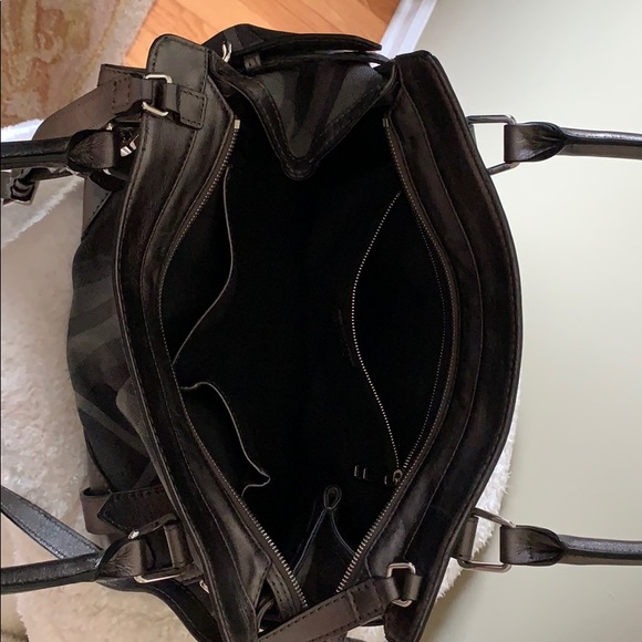 Burberry Silver Gunmetal Plaid Tote - Picture 6 of 6